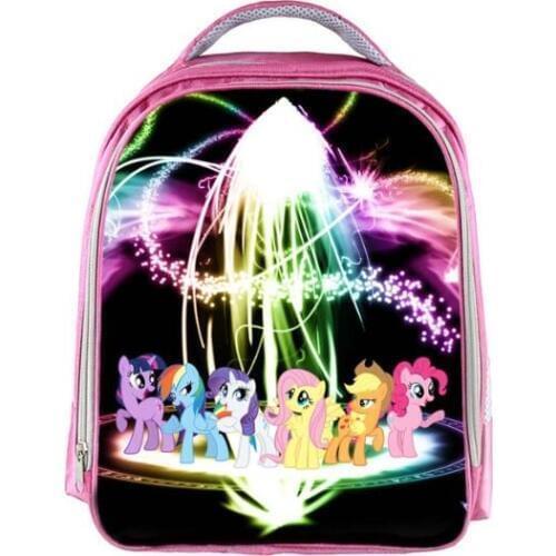 My Little Pony Backpack Bag Girls Cartoon Printing Rainbow Rocks School Bags for Girls Bookbag Kids Gift Customized Name Free