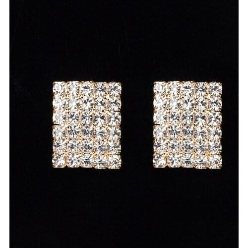 2021 Trend New Simple Fashion High-End Personality Square Crystal Inlaid Rhinestone Earrings Eardrop Jewelry For Girlfriends