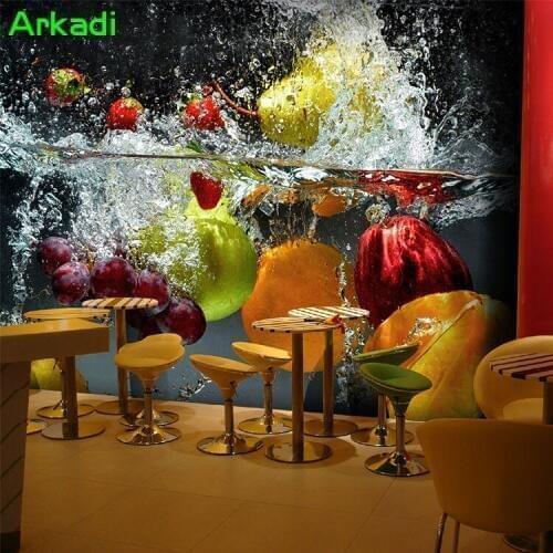 Stylish fresh fruit drinks tea shop theme restaurant wallpaper creative personality custom mural