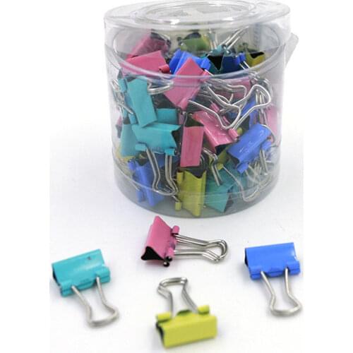 60pcs/lot 15mm Colorful Metal Binder Clips Paper Clip Office Stationery Binding Supplies