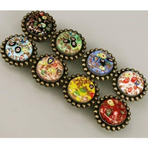 1x Vintage style Colored Crystal Glass Door Knobs Drawer Cabinet Furniture Kitchen Handles Vintage Rural Furniture Pull