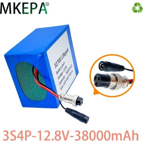 2021 32700 Lifepo4 Battery Pack 4S3P 12.8V 38Ah 4S 40A 100A Balanced BMS for Electric Boat and Uninterrupted Power Supply 12V