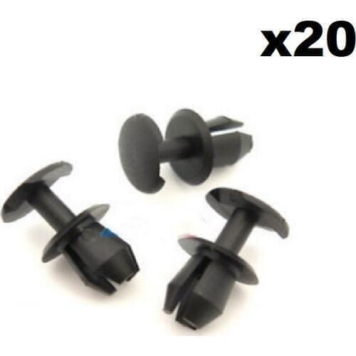 20x 8mm Plastic Trim Clips For FORVW, For Audi & Seat, For Various Locations inc. For Boot Lining