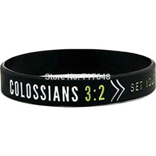 30pcs Bible Verse COLOSIANS wristband silicone bracelets free shipping by ePacket A