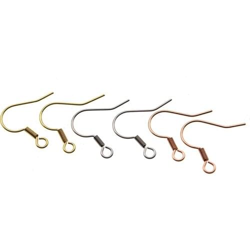 50Pcs 15x16mm Rose Gold Stainless Steel Earrings Hooks Ear Wires DIY Jewelry Making Crafts Earring Findings Handmade Accessories