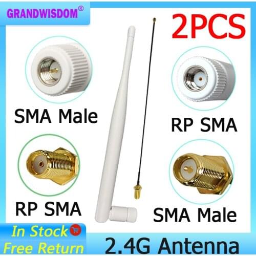 2pcs 2.4GHz WIFI Antenna 5dbi Aerial SMA Male connector wi fi antena 2.4 ghz antenne wi-fi for Wireless Router antenas
