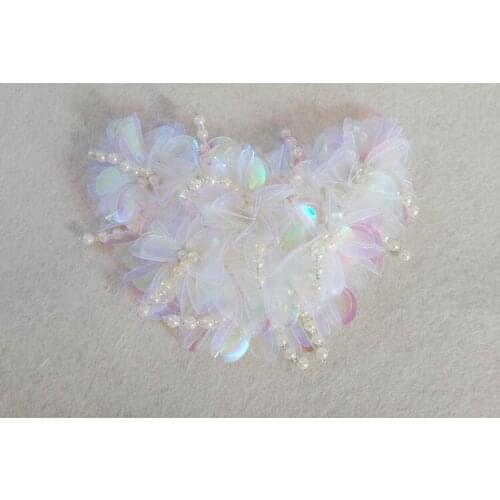 Flower sequins beaded patches applique patches for clothing shoes patch, sewing shoes parches bordados embroidered patches