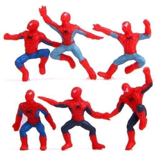 6pcs/set Mini Spider-Man Figure The Avengers mavel Spiderman Spider Man PVC Action Figure Toys Children Gifts