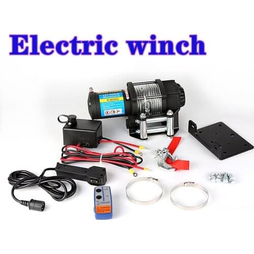 Winch car tuning electric winch 2000/3000/4000 /4500/6000/9500/12000lb12v Handle/wireless Wire rope ATV winches for Beach buggy