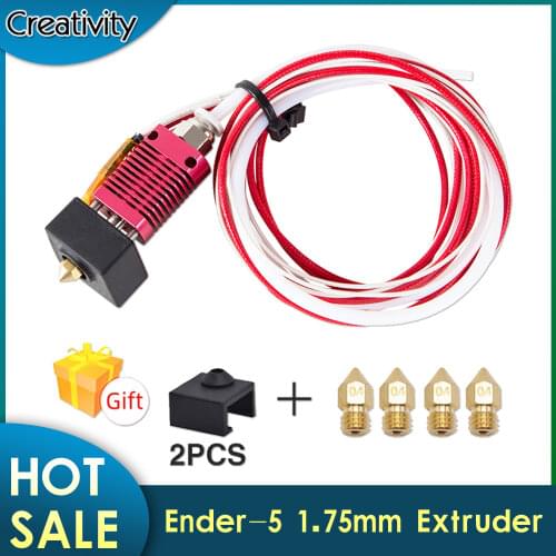 Ender-5 1.75mm Extruder Hotend Kit Hot End Kits 0.4mm Nozzle Aluminum Heat Block Silicone Cover For 3D Printer Ender-5