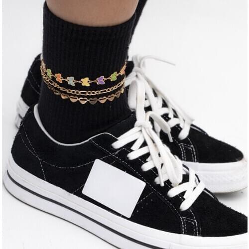 European and American fashion jewelry with personality punk acrylic anklet fashion simple new alloy foot ornament
