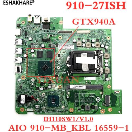 ESHAKHARE IH110SW1/V1.0 00UW156 mainboard for Lenovo IdeaCentre AIO 910-27ISH Motherboard 15083-1mainboard GT940M fully tested