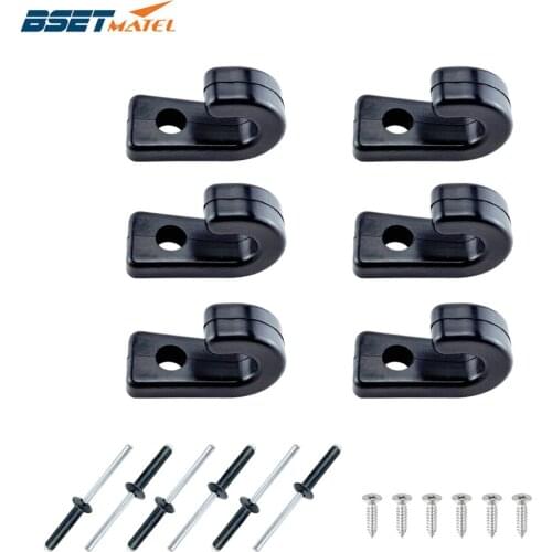 6PCS/Lot Nylon Lashing Hook J Hooks Rigging Accessories For Boat Kayak Canoe Rowing Boats Bungee Cord Portative Tie Down Hook