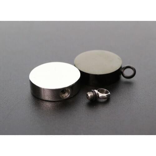 25MM blank round stainless steel cremation bottle perfume holder ash wish vial pendant memorial gift name engraving 1110035