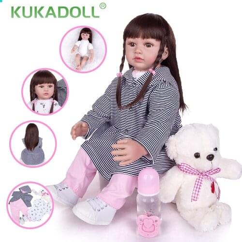 KUKADOLL 60 CM Reborn Babies Doll Cloth Body Bebe Reborn Menina Lifelike Prinecess Doll Toy Childrens Day Christmas Present