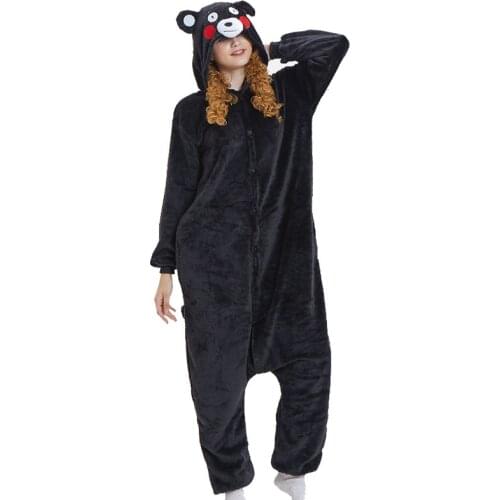 Kumamon Bear Cosplay Animal Hoodie Sleepwear Pajamas Adult Unisex Women Men Onesie Cosplay Costume Anime Pajamas