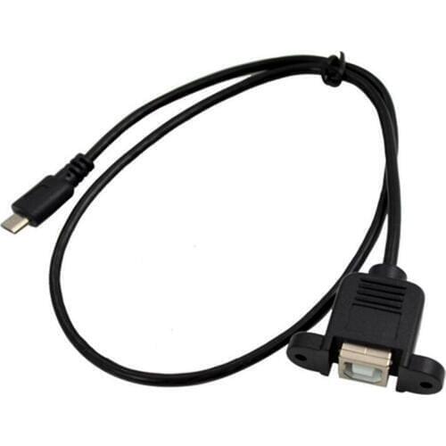 LBSC 50cm USB 2.0 B Female socket Printer Panel Mount to USB Micro B 5 pin male cable