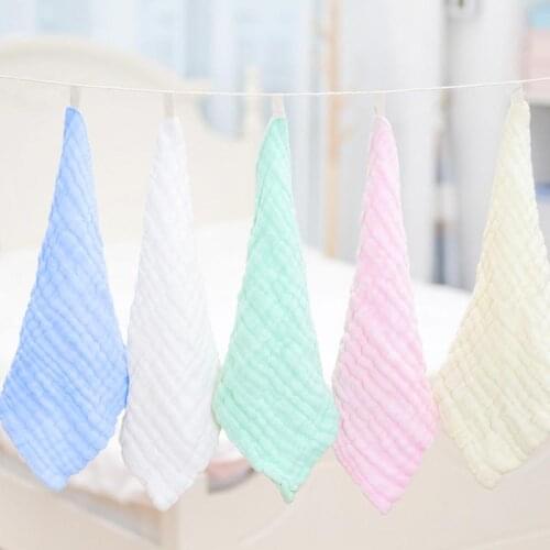 30 * 30cm baby Pure Cotton gauze Small Square Towel Bandana Bibs Feeding Saliva Face Cleaning Towel Baby Hand Towel