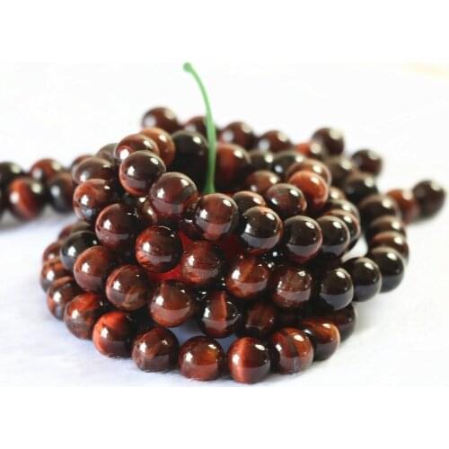 Fashion Natural Diy Round Red Tiger Eye Jewelry 6mm 8mm 10mm 12mm Beads 15 Inches B119