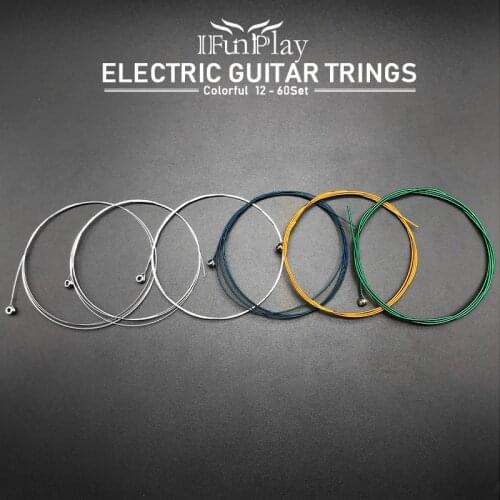 12Set High Quality 6pcs Electric Guitar Strings Set of 6pcs Colorful Steel Copper Alloy Wound 1st-6th Electric Guitar Parts