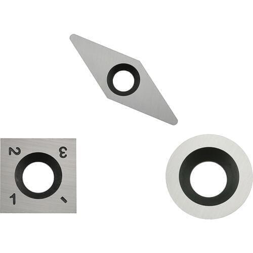 3pcs Tungsten Carbide Cutter Insert Set for Wood Turning Tools Replacement Accessories,#Set2 (SQ-15,RD-15,VEMN160208)