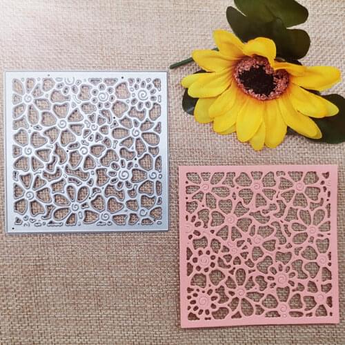 New Metal Cutting Dies Scrapbooking Flower grid square DIY Album Paper Card Craft Embossing stencil Dies 80*80mm