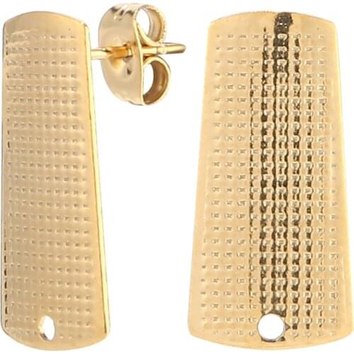 New stainless steel Ear Stud Components, Earring Posts, Pin: 0.8mm, Hole: 1.5mm