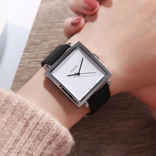 Top Brand Luxury Lady Womens Wrist Watch Elegant Simple Square Fashion Hours Dress Bracelet Nylon Leather Girl Birthday Gift