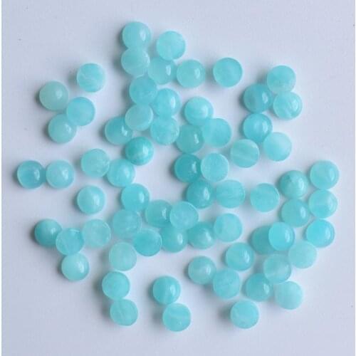 Wholesale 36pcs/lot 2020 good quality natural amazonite round cab cabochon beads 4mm for jewelry making free shipping