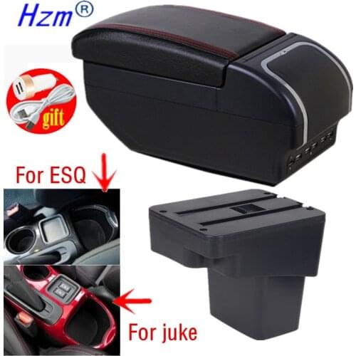 For NISSAN juke Armrest box For Infiniti ESQ Car armrest 2010-2019 accessories interior storage box Retrofit parts USB LED