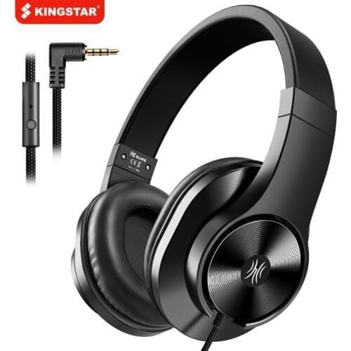 KINGSTAR 3.5mm Wired Headphones With Microphone Over The Ear Earphone HiFi Deep Bass Stereo Headsets For PC Computer iPhone