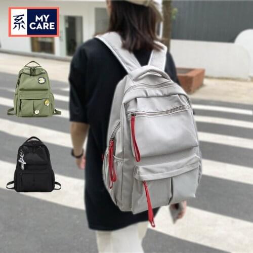 Korean style backpack female fashion trend high school student schoolbag female simple backpack fashion backpack