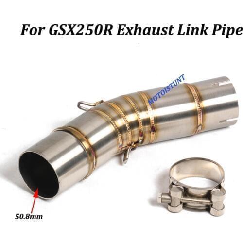 For GSX250R Stainless Steel Middle Link Pipe Motorcycle Exhaust Connection Tube Slip on