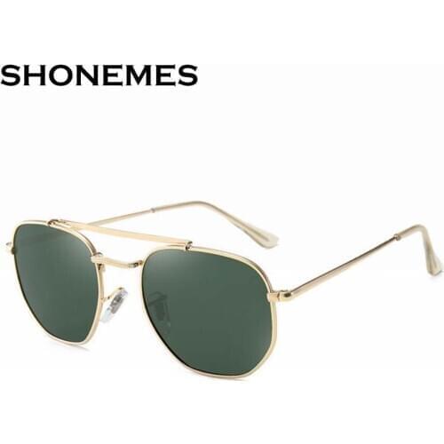 Vintage Polarized Hexagonal Sunglasses Men Women Polygon Metal Frame Double Bridge Shades Driving Sun Glasses