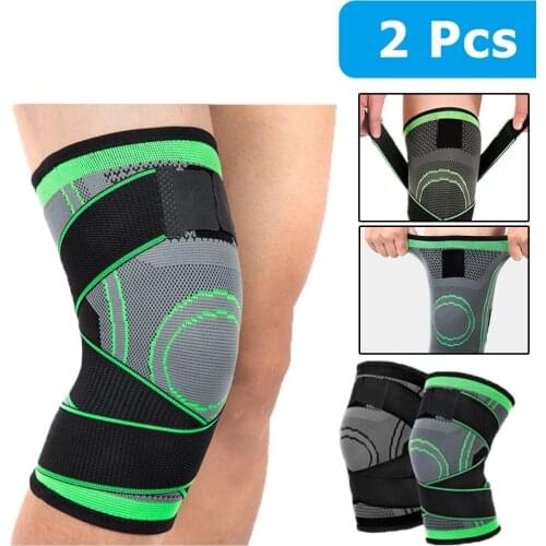 1Pair Men Women Sports Knee Support Compression Sleeves Joint Pain Arthritis Relief Running Fitness Elastic Wrap Brace Knee Pads