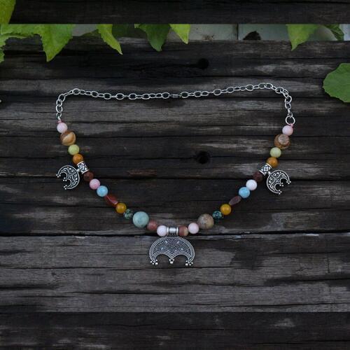 1pcs Viking Dress Jewelry, Viking Kette, Colorful Jewelry,Tribal Jewelry, Ethnic Jewelry, Bohemian Stones, Unique Gift For You