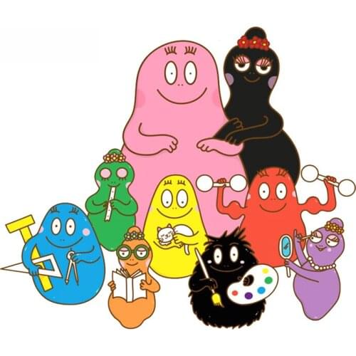Dawasaru for Les Barbapapa Motorcycle Car Bumper Window Stickers Vinyl Car Sticker Waterproof 3D Vehicle Decal 13cm X 11cm