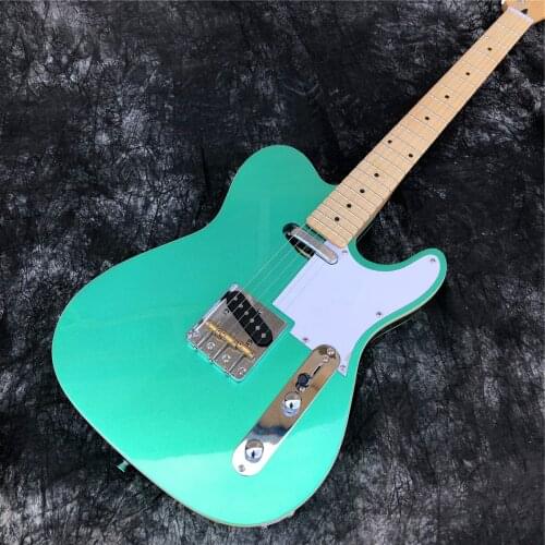 Green Color Electric Guitar,High Quality Maple Neck Solid Wood 6 Strings TL Style Guitarra,Free Shipping