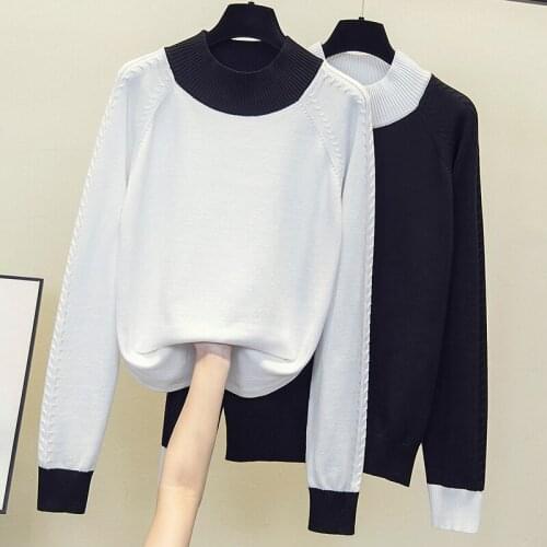 Women Winter Sweaters Turtleneck Pullover Jumpers NEWSPAPER Pull Femme large size womens Winter Tops sweater with deer