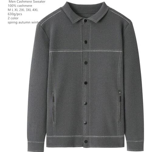Naizaiga 100% Cashmere light gray deep gray Men winter warm Cardigans Daddy pure cashmere Sweater , KRD3