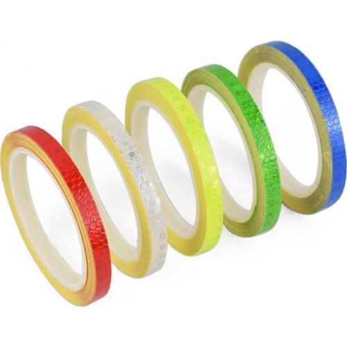 2Rolls Bike Safety Reflective Tape Fluorescent Warning Lighting Sticker Adhesive Tape Roll Strip for Beautify Bicycle Decoration