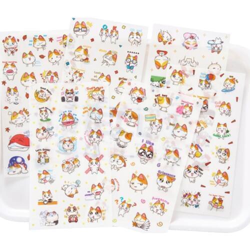20packs Kawaii Cat Stickers Cute Cartoon Stickers Stationery Decor Stickers For Kids Girls DIY Diary Scrapbooking