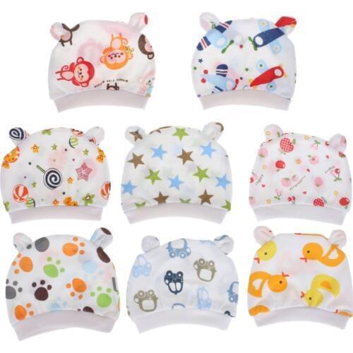 5pcs Baby Hat Cartoon Floral Print Cute Newborn Boys Girls Rabbit Ear Cap Beanie