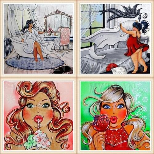 Diamond Painting fash women Picture Rhinestones Embroidery Full square/round Display Diamond Art home Decor new Years gift
