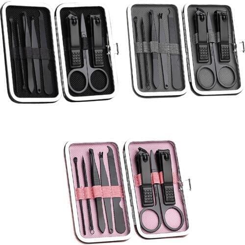 Hot Sale 8PCS Manicure Nail Clipper Set Household Stainless Steel Ear Spoon Nail Clippers Manicure Tool Pedicure Nail Scissor