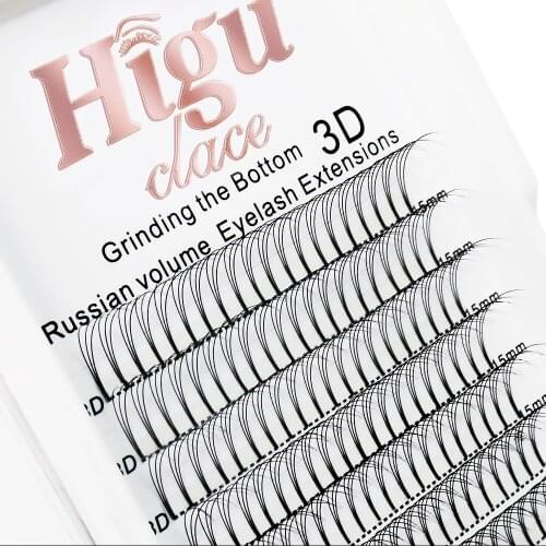 Premade Volume Fans 3D/4D/5D/6D Professional Russian Pre made Eyelash Extensions Faux Mink Short Stem Lashes Supplies Higuclace