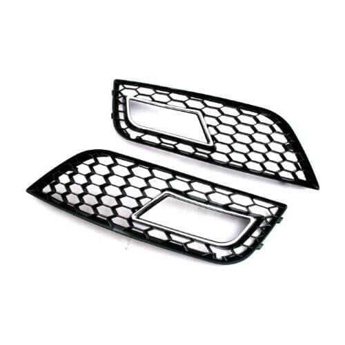Honeycomb Vented Chrome Trim Fog Light Grille For Audi A4 B8 Facelift (B8.5) (Not for S-line or S4 bumper)