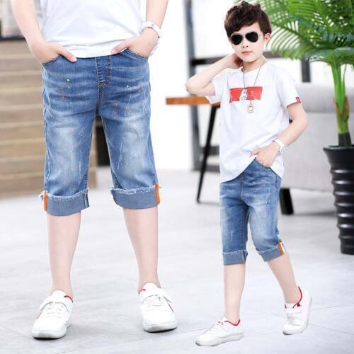 IENENS Boys Jeans Shorts Classic Pants Child Denim Short Pants Clothing Fit 4-13 Years Kids Boy Summer Shorts