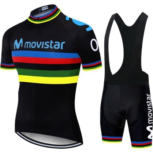 Spain laser cut team movistar cycling jersey suit 2020 20D gel summer quick dry short sleeve bike maiot ciclismo hombre