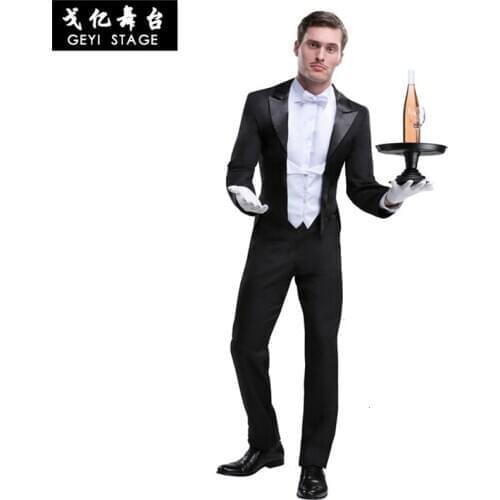 Hotel waiter Men Women Chef Jackets Summer Double-breasted Waiter Kitchen Hotel Restaurant Uniforms Bakery Cafe cosplay costume